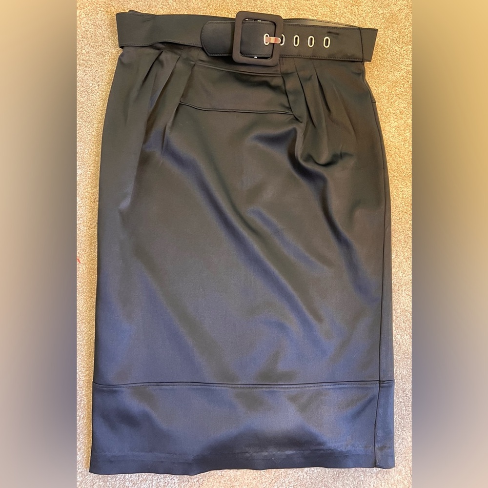 Worthington Black High-Waist Pencil Skirt with Belt